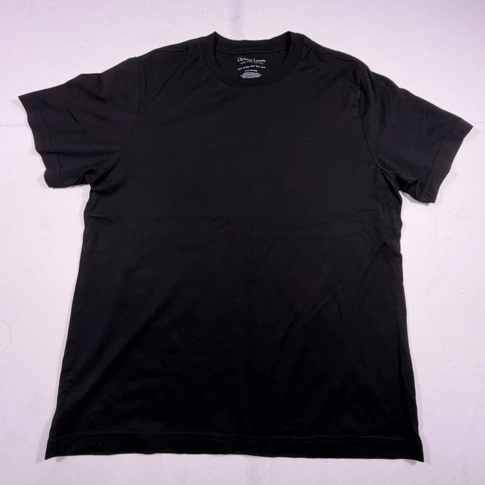 Christian Lacroix Mens Black 100% Pima Cotton Crew Neck Short Sleeve T-Shirt M